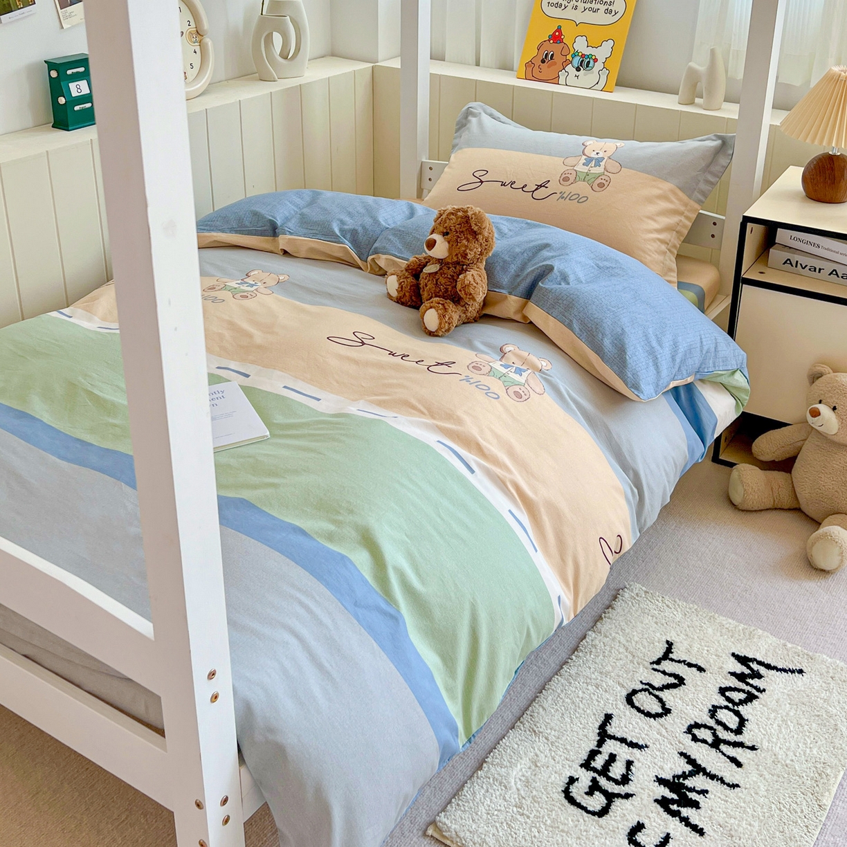 91家纺网 家纺一手货源 找家纺 春雨家居 2025新款学生季全棉三件套（预留缩水） 5.摩登熊宝