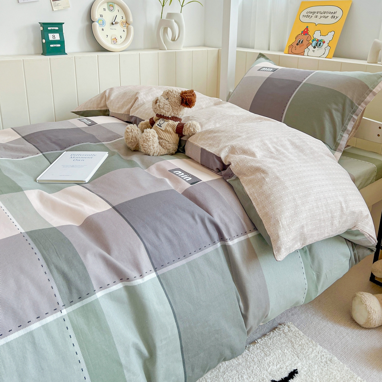 91家纺网 家纺一手货源 找家纺 春雨家居 2025新款学生季全棉三件套（预留缩水） 6.嘉宇格