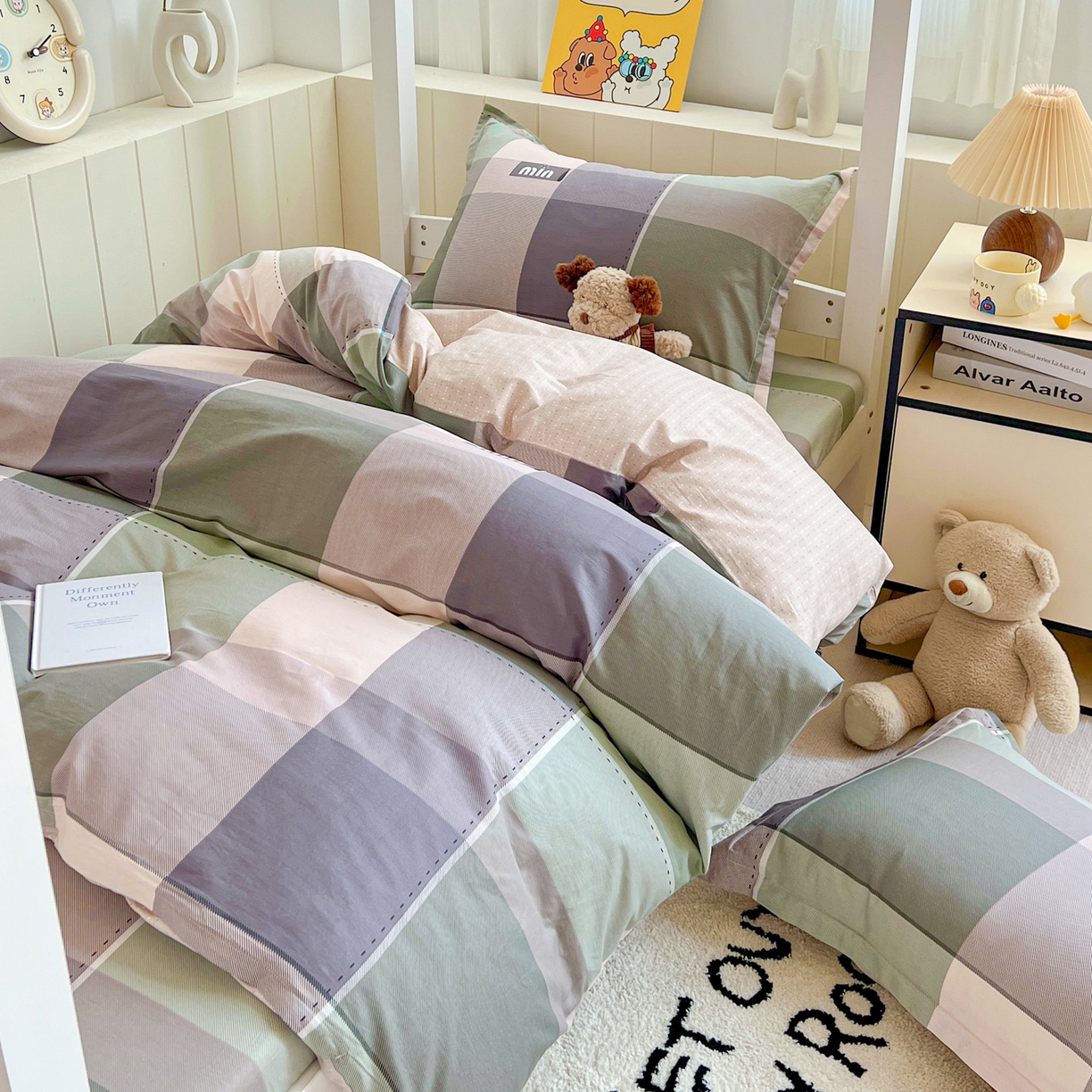 91家纺网 家纺一手货源 找家纺 春雨家居 2025新款学生季全棉三件套（预留缩水） 6.嘉宇格