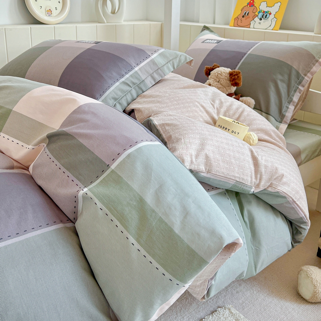 91家纺网 家纺一手货源 找家纺 春雨家居 2025新款学生季全棉三件套（预留缩水） 6.嘉宇格