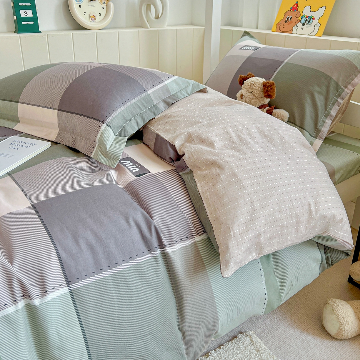 91家纺网 家纺一手货源 找家纺 春雨家居 2025新款学生季全棉三件套（预留缩水） 6.嘉宇格