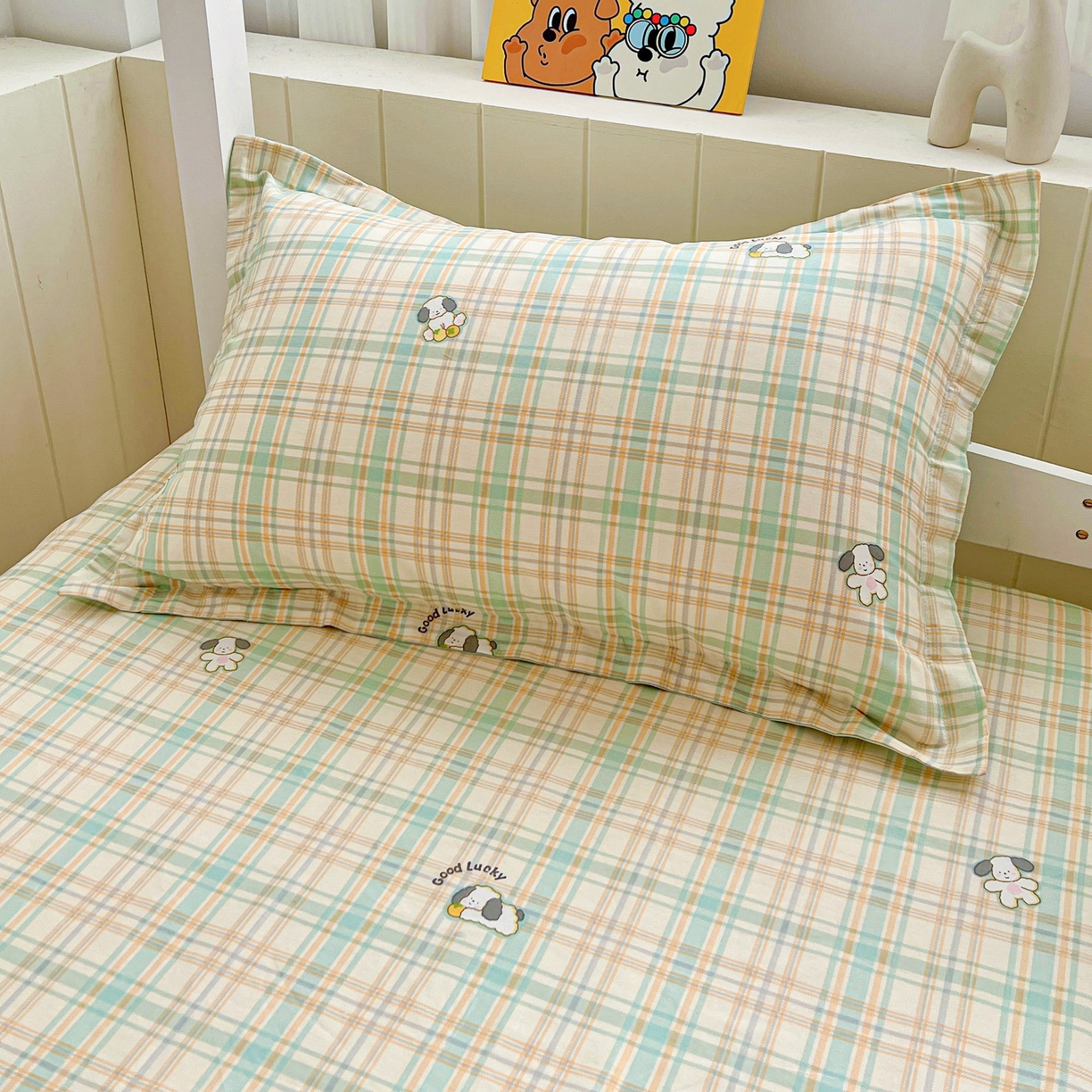 91家纺网 家纺一手货源 找家纺 春雨家居 2025新款学生季全棉三件套（预留缩水） 8.格诺狗