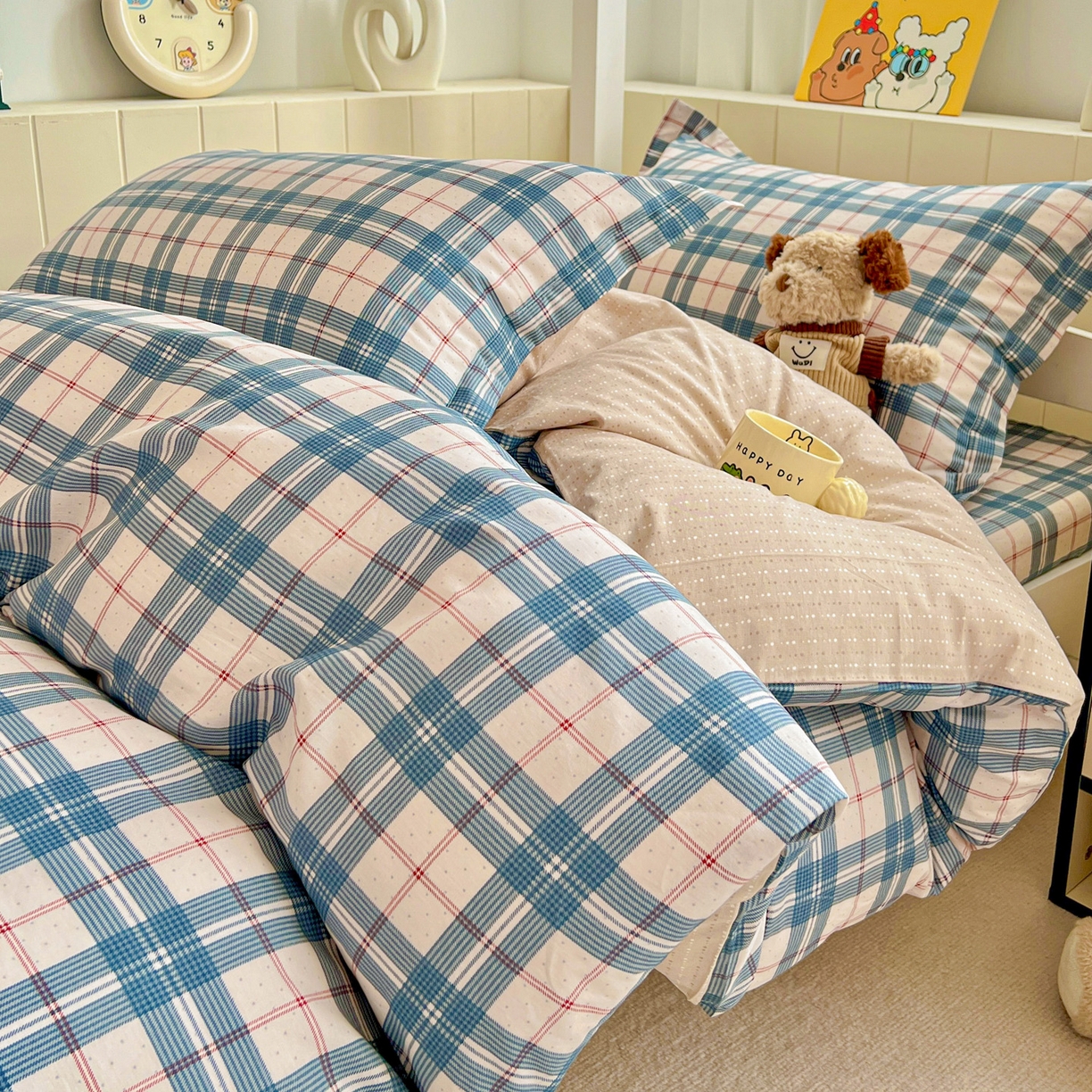 91家纺网 家纺一手货源 找家纺 春雨家居 2025新款学生季全棉三件套（预留缩水） 9.马里格