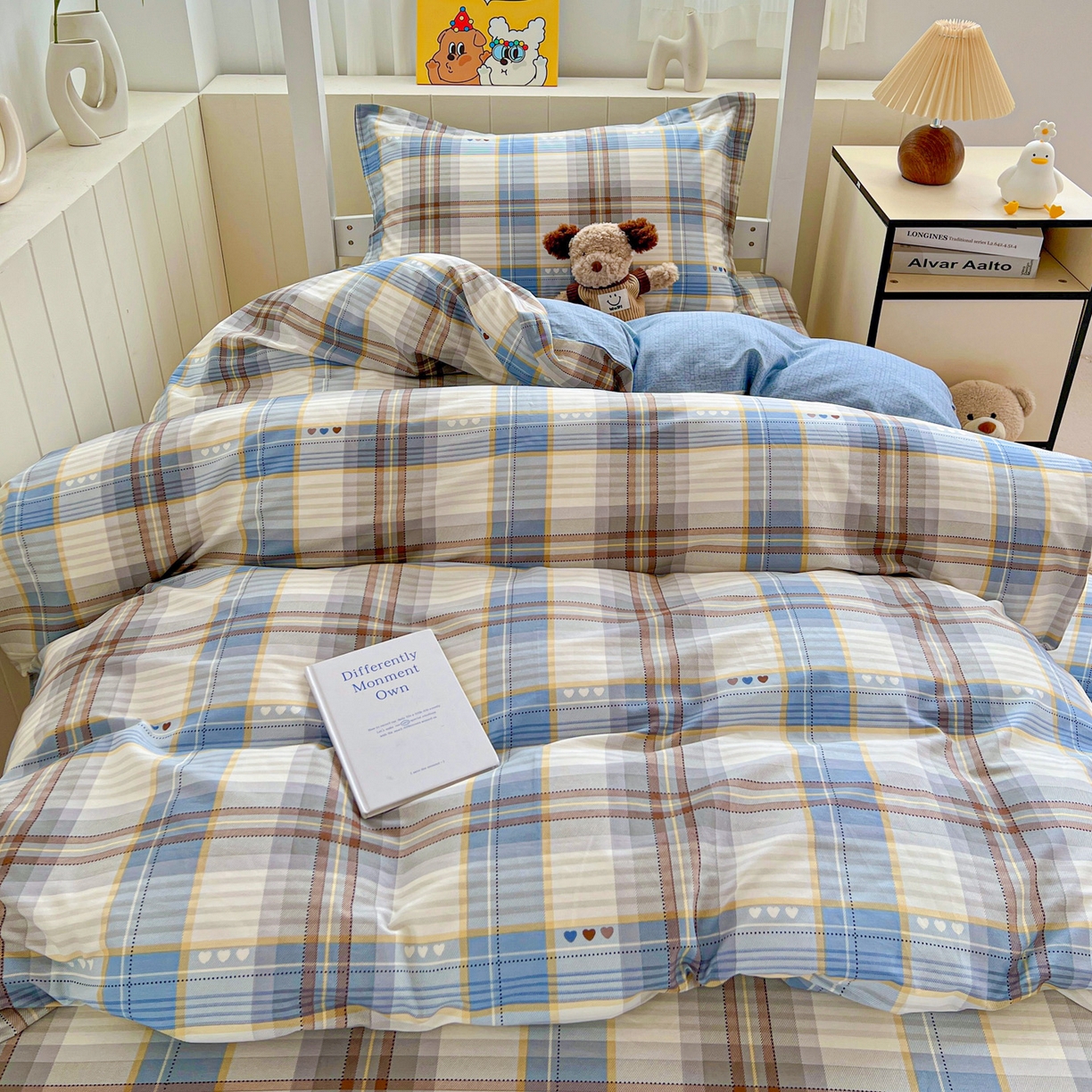 91家纺网 家纺一手货源 找家纺 春雨家居 2025新款学生季全棉三件套（预留缩水） 12.魅彩格