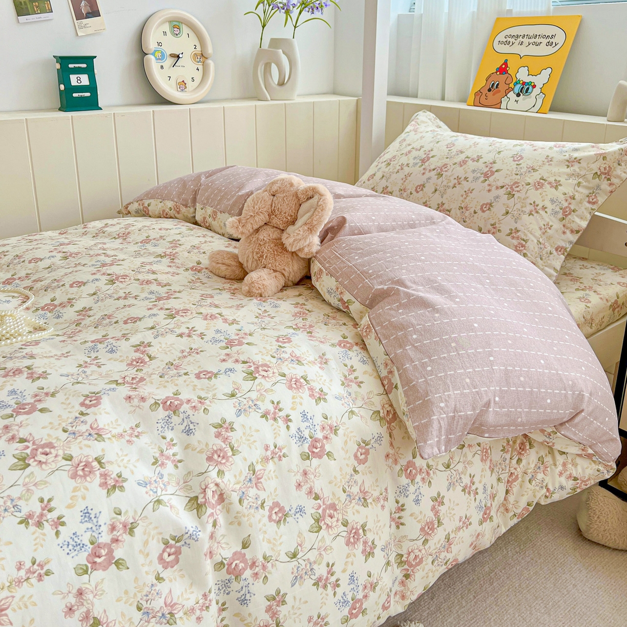 91家纺网 家纺一手货源 找家纺 春雨家居 2025新款学生季全棉三件套（预留缩水） 13.露丝