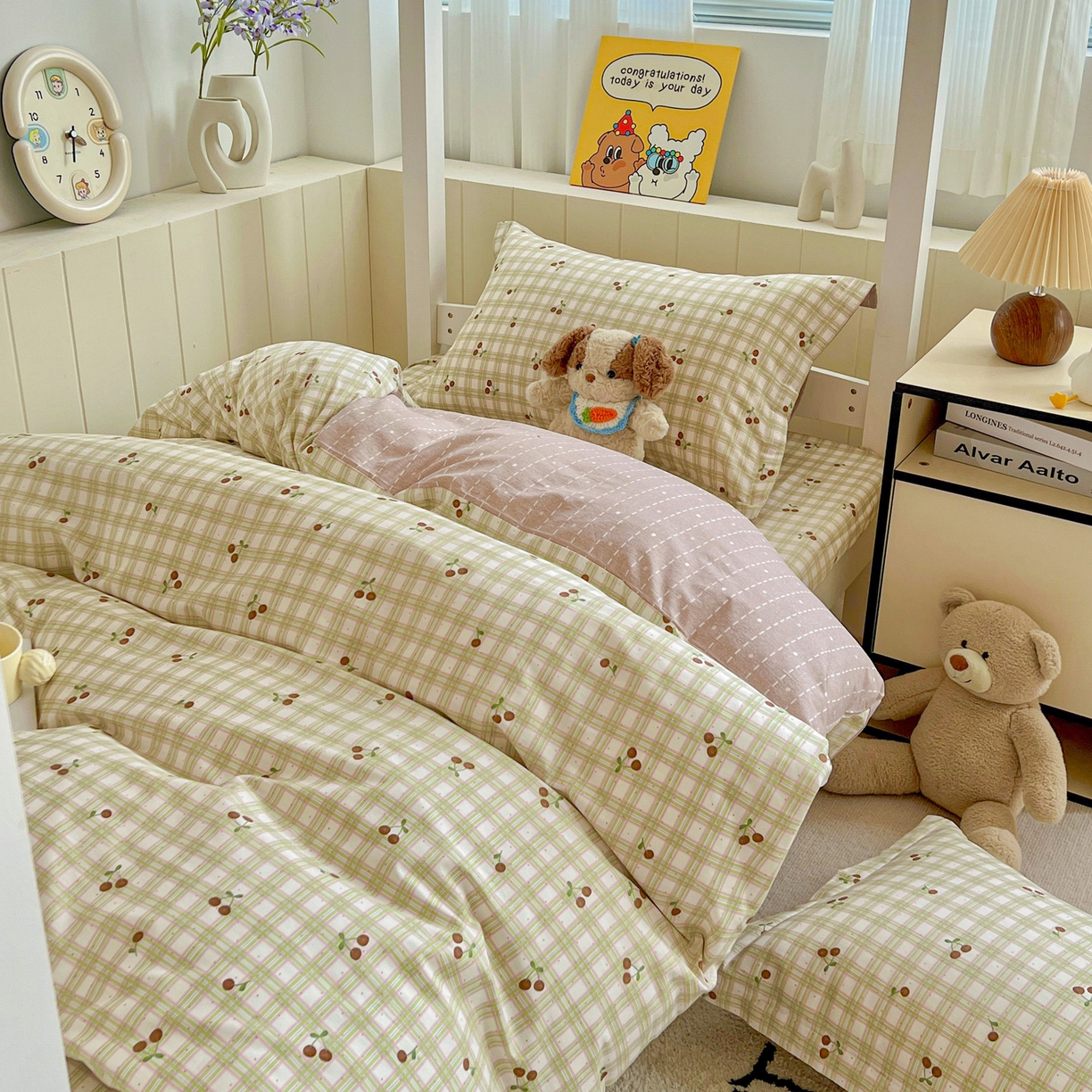 91家纺网 家纺一手货源 找家纺 春雨家居 2025新款学生季全棉三件套（预留缩水） 23.酸甜樱桃