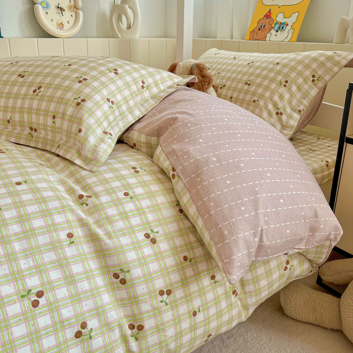 91家纺网 家纺一手货源 找家纺 春雨家居 2025新款学生季全棉三件套（预留缩水） 23.酸甜樱桃