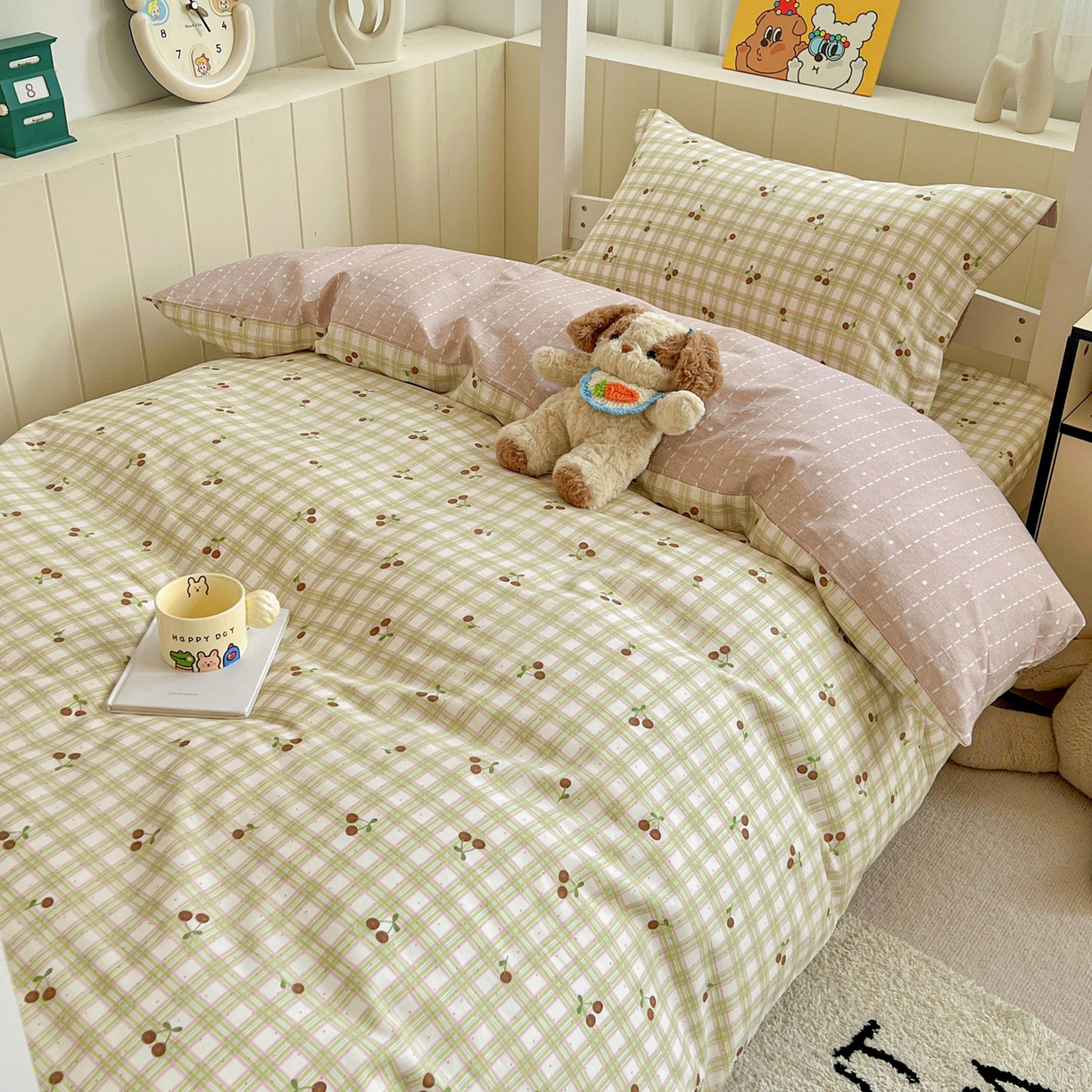 91家纺网 家纺一手货源 找家纺 春雨家居 2025新款学生季全棉三件套（预留缩水） 23.酸甜樱桃