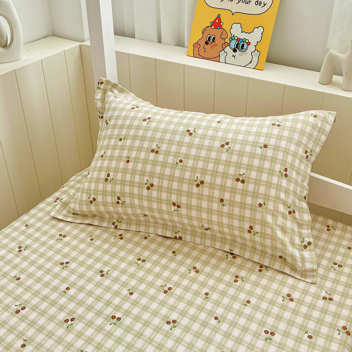 91家纺网 家纺一手货源 找家纺 春雨家居 2025新款学生季全棉三件套（预留缩水） 23.酸甜樱桃