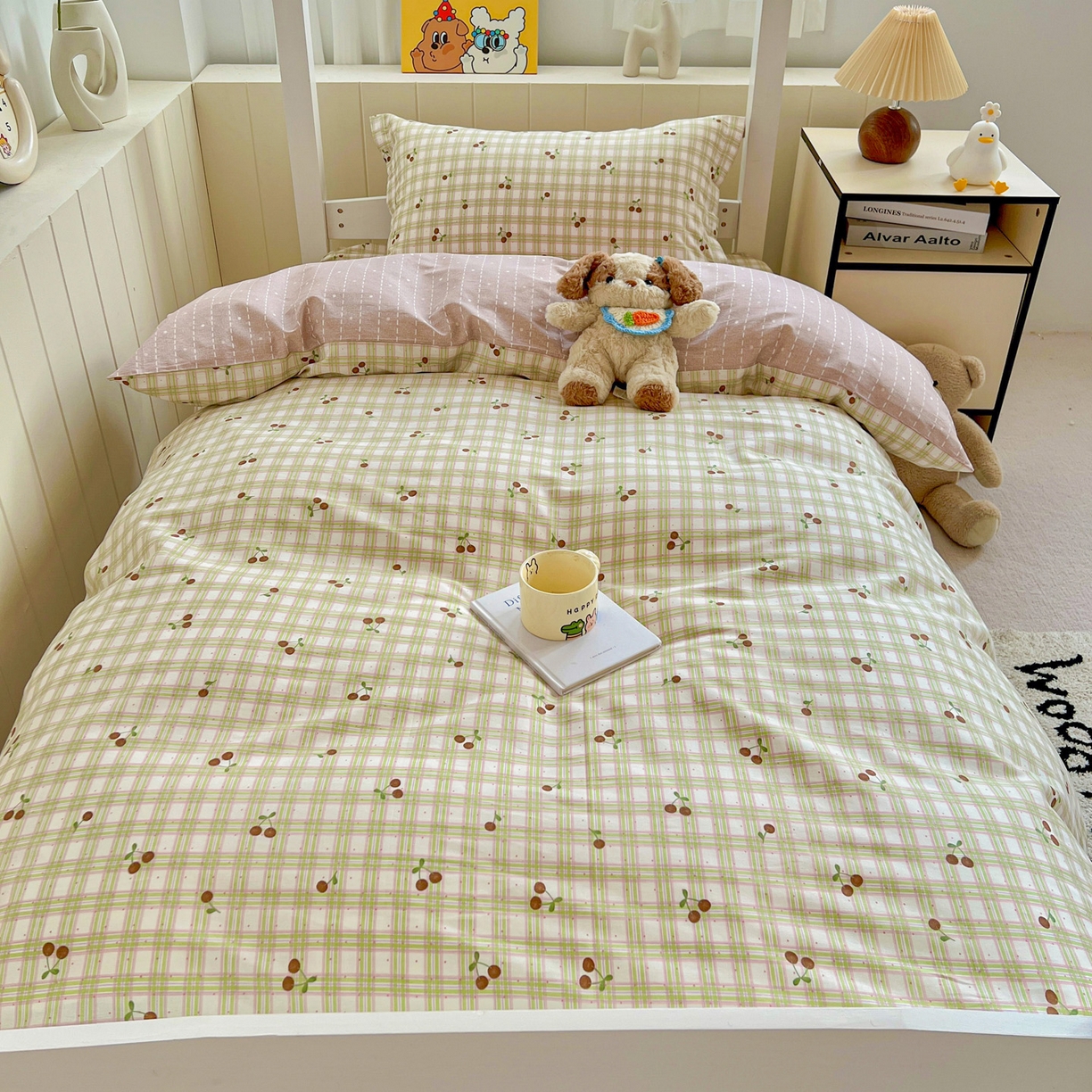 91家纺网 家纺一手货源 找家纺 春雨家居 2025新款学生季全棉三件套（预留缩水） 23.酸甜樱桃