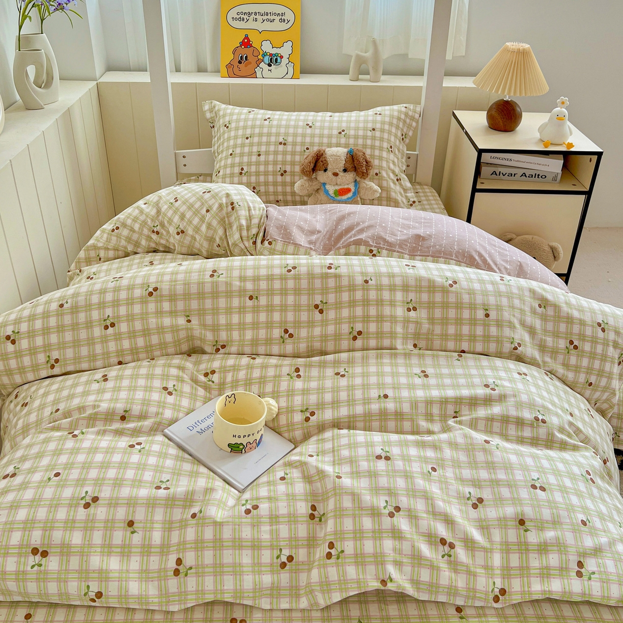 91家纺网 家纺一手货源 找家纺 春雨家居 2025新款学生季全棉三件套（预留缩水） 23.酸甜樱桃