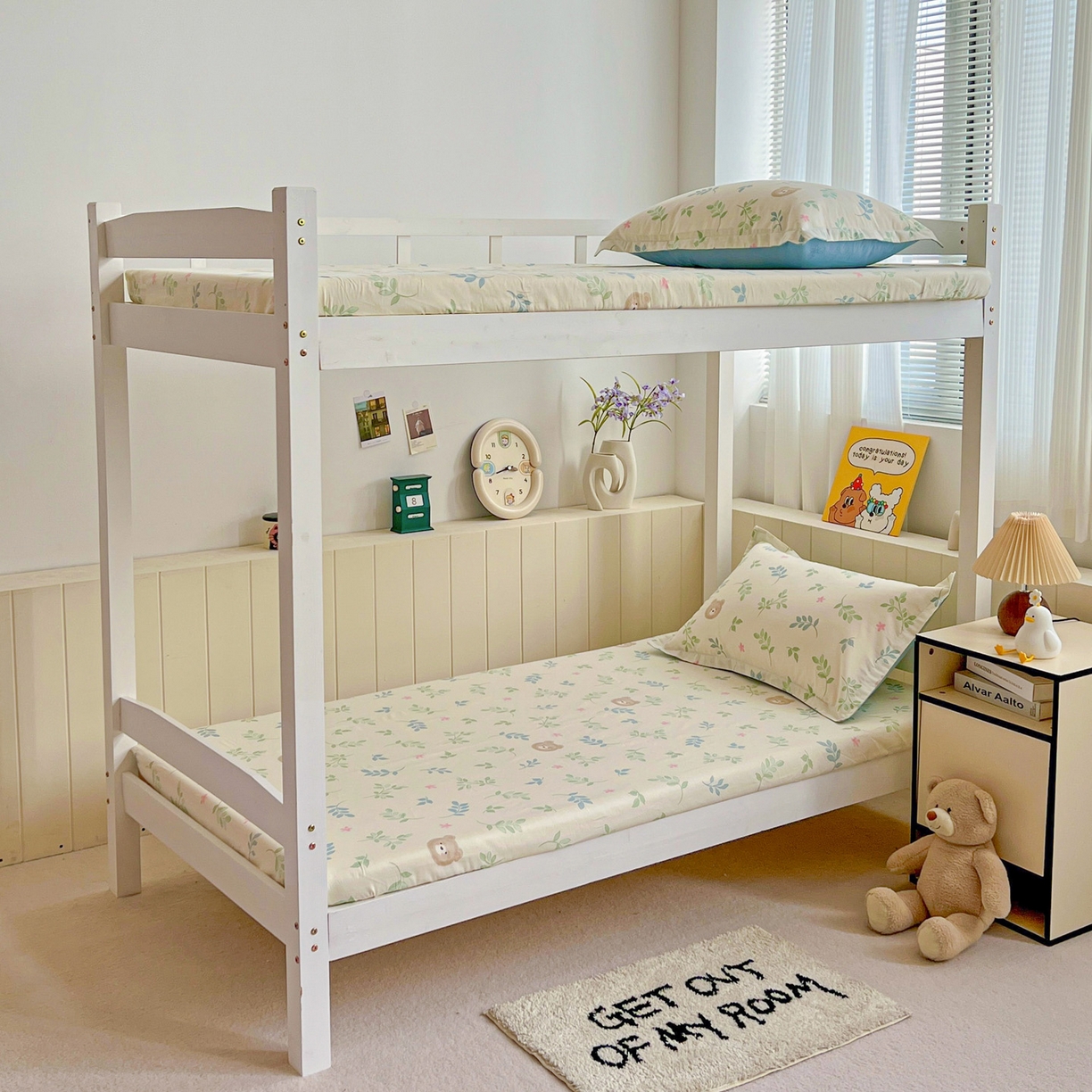 91家纺网 家纺一手货源 找家纺 春雨家居 2025新款学生季全棉三件套（预留缩水） 22.叶中萌熊