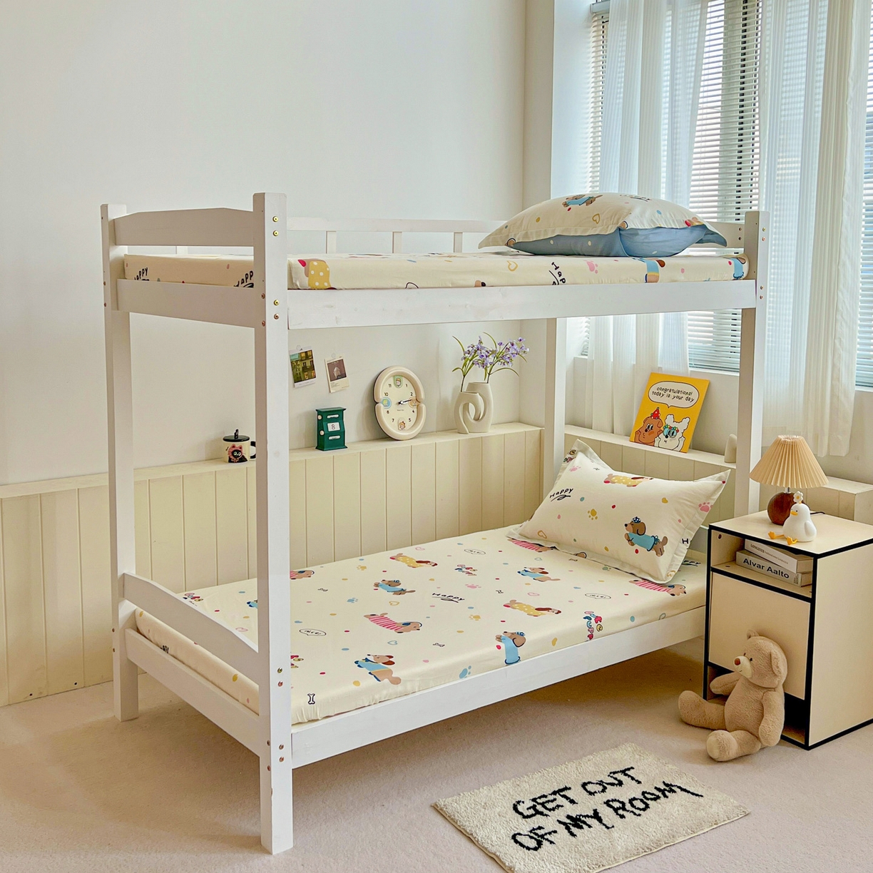 91家纺网 家纺一手货源 找家纺 春雨家居 2025新款学生季全棉三件套（预留缩水） 21.童趣蜜歌