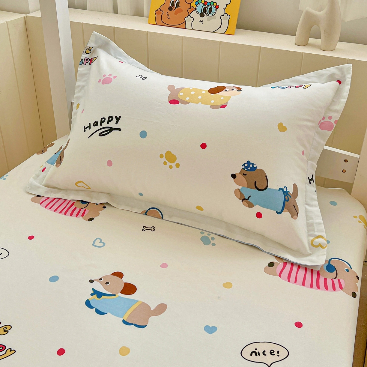 91家纺网 家纺一手货源 找家纺 春雨家居 2025新款学生季全棉三件套（预留缩水） 21.童趣蜜歌