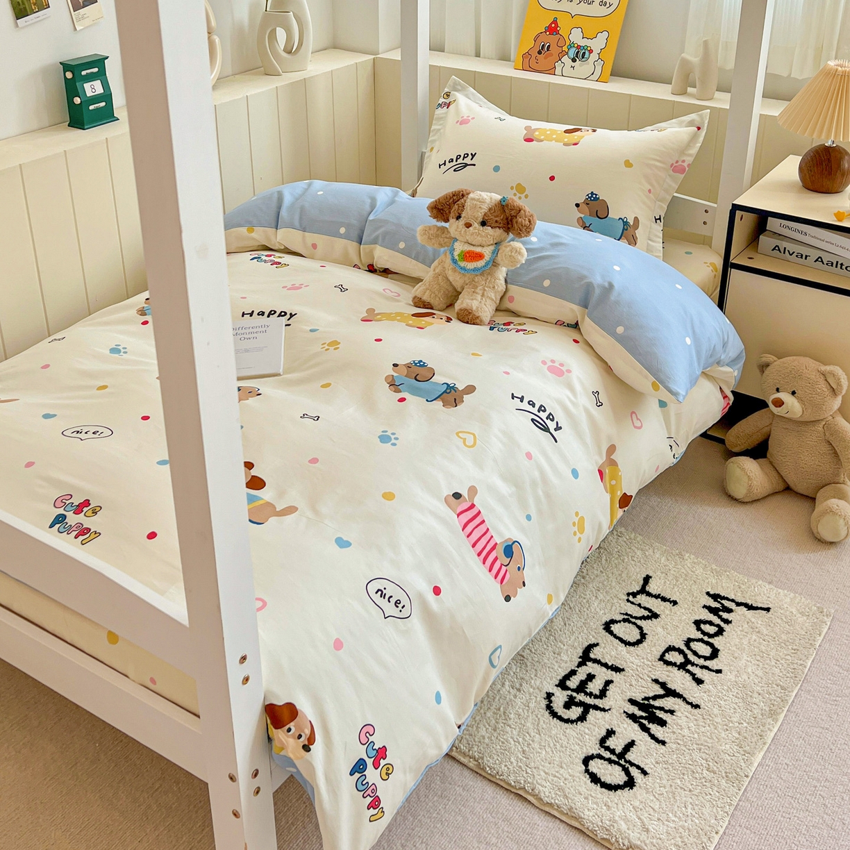 91家纺网 家纺一手货源 找家纺 春雨家居 2025新款学生季全棉三件套（预留缩水） 21.童趣蜜歌