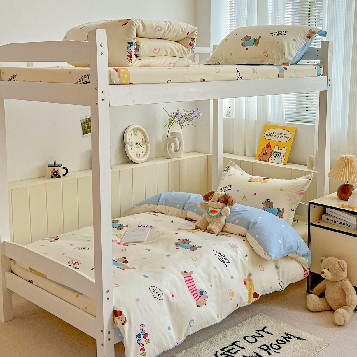 91家纺网 家纺一手货源 找家纺 春雨家居 2025新款学生季全棉三件套（预留缩水） 21.童趣蜜歌