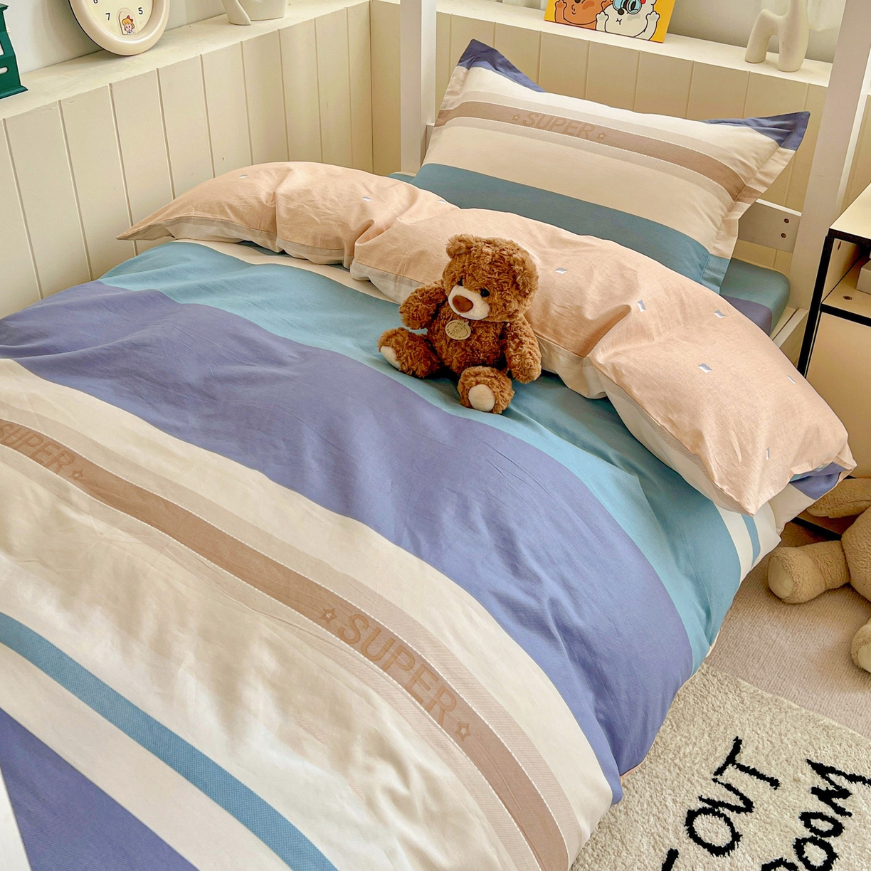 91家纺网 家纺一手货源 找家纺 春雨家居 2025新款学生季全棉三件套（预留缩水） 20.摩登主义