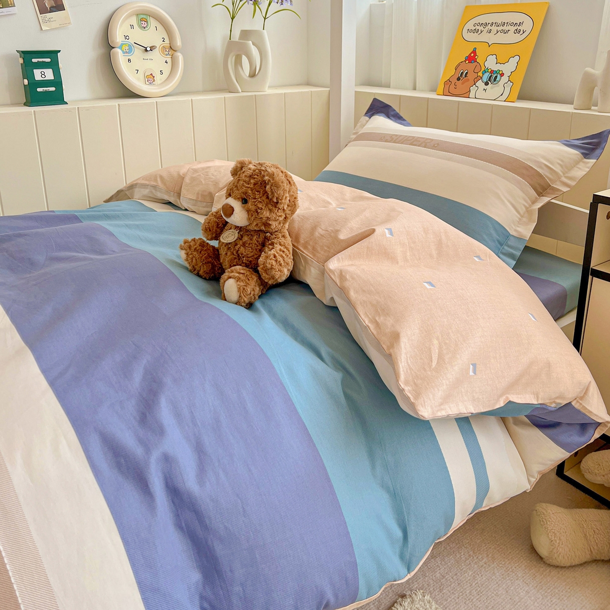 91家纺网 家纺一手货源 找家纺 春雨家居 2025新款学生季全棉三件套（预留缩水） 20.摩登主义