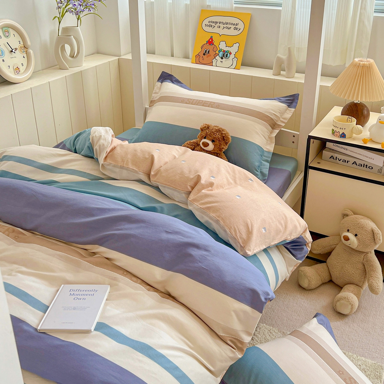 91家纺网 家纺一手货源 找家纺 春雨家居 2025新款学生季全棉三件套（预留缩水） 20.摩登主义