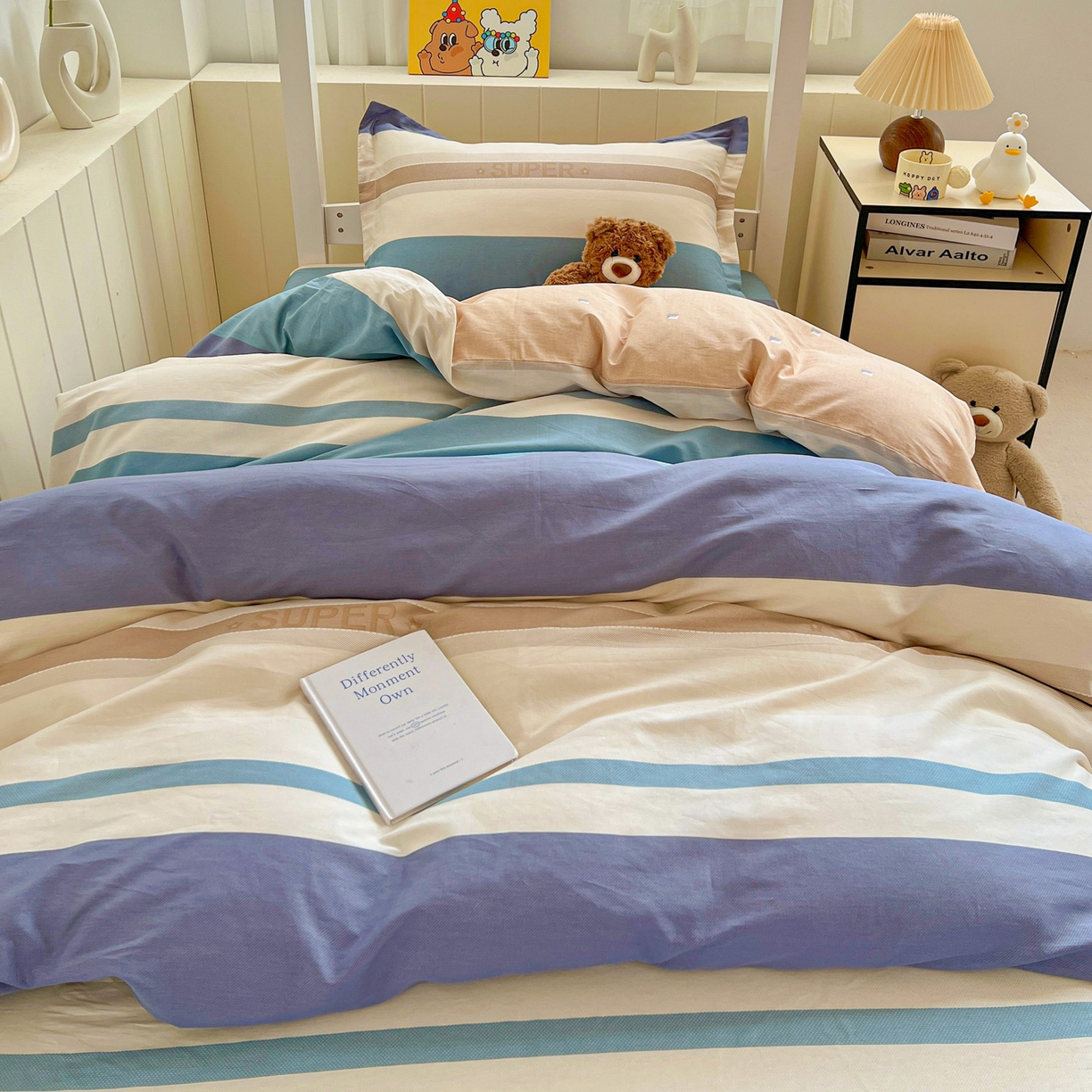 91家纺网 家纺一手货源 找家纺 春雨家居 2025新款学生季全棉三件套（预留缩水） 20.摩登主义