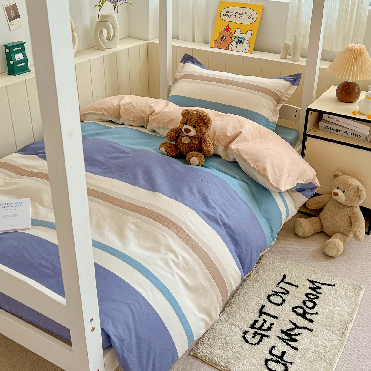 91家纺网 家纺一手货源 找家纺 春雨家居 2025新款学生季全棉三件套（预留缩水） 20.摩登主义