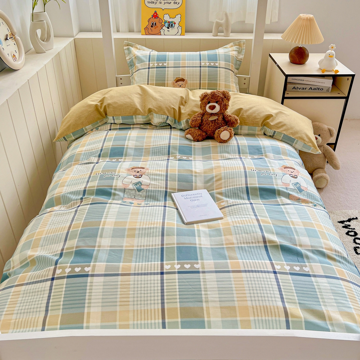 91家纺网 家纺一手货源 找家纺 春雨家居 2025新款学生季全棉三件套（预留缩水） 19.欢乐熊宝