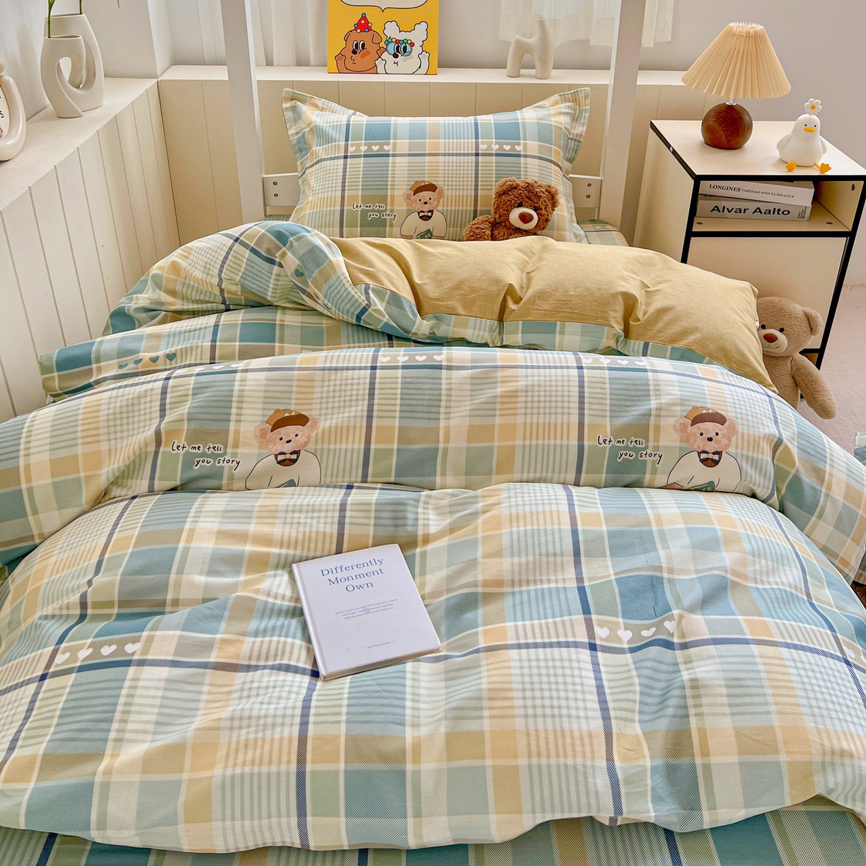 91家纺网 家纺一手货源 找家纺 春雨家居 2025新款学生季全棉三件套（预留缩水） 19.欢乐熊宝