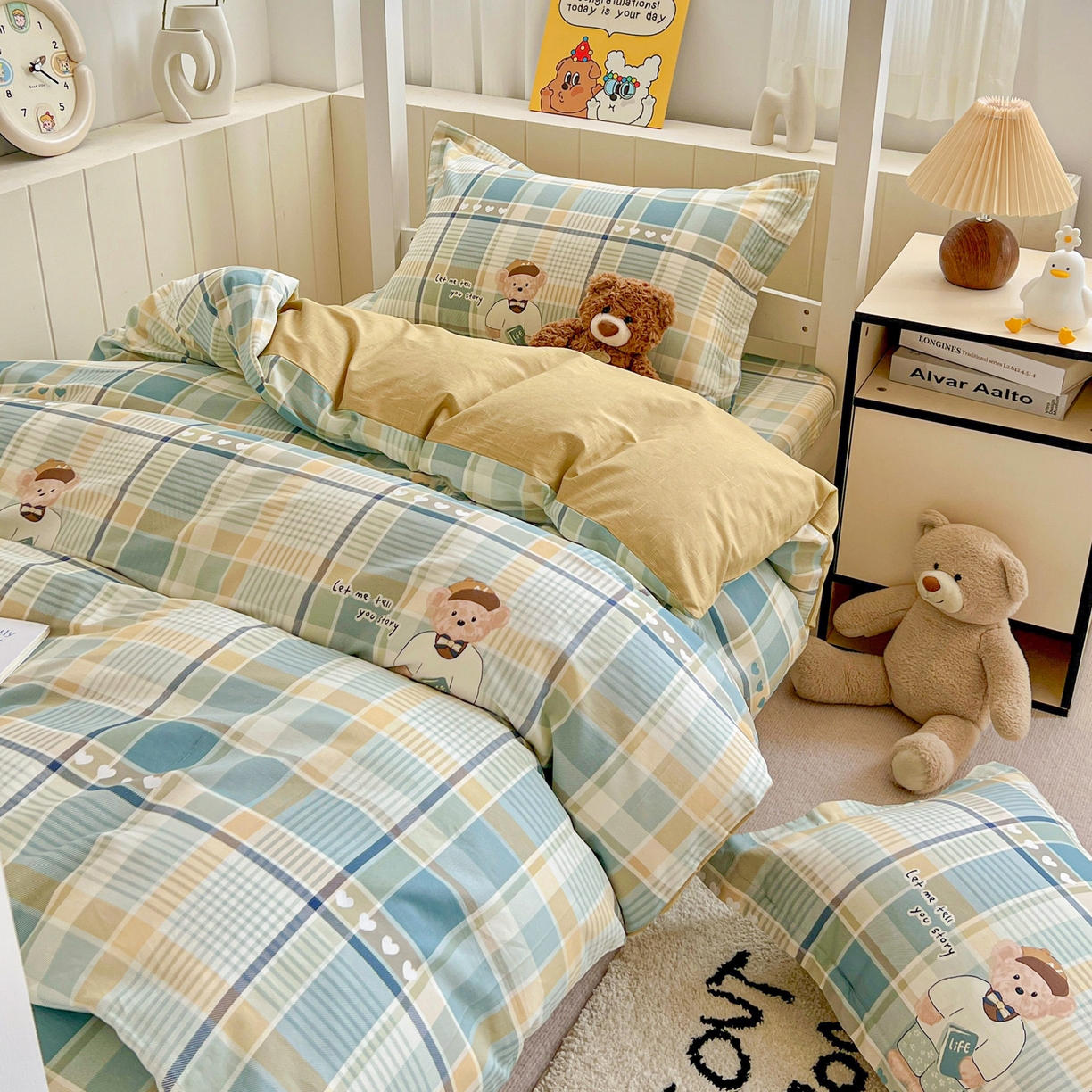 91家纺网 家纺一手货源 找家纺 春雨家居 2025新款学生季全棉三件套（预留缩水） 19.欢乐熊宝