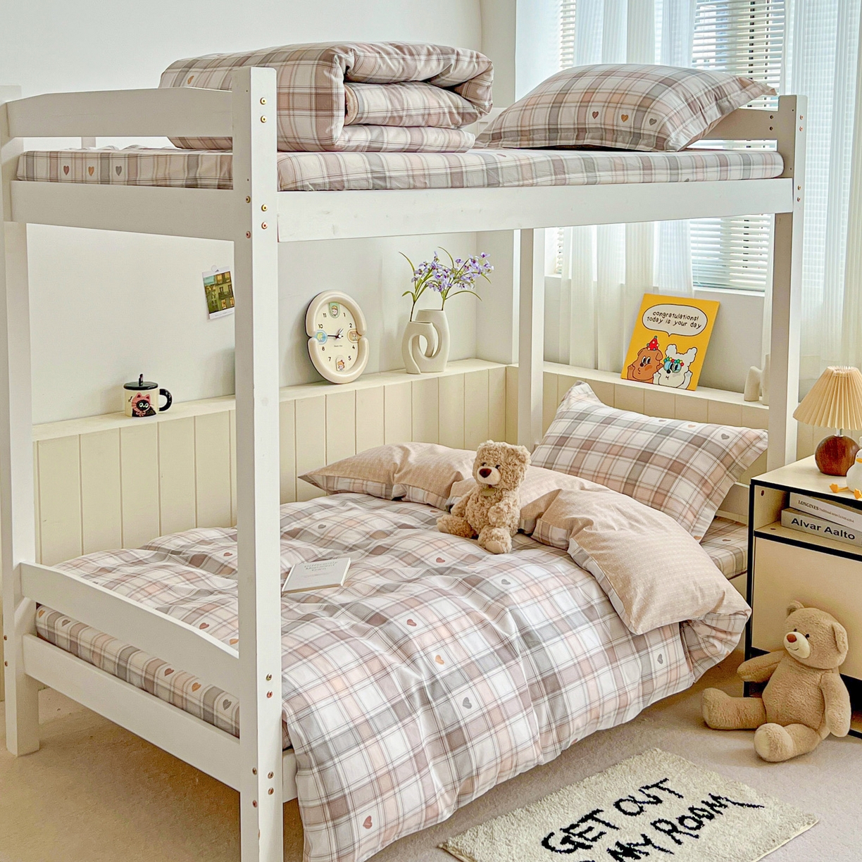 91家纺网 家纺一手货源 找家纺 春雨家居 2025新款学生季全棉三件套（预留缩水） 18.拿铁米