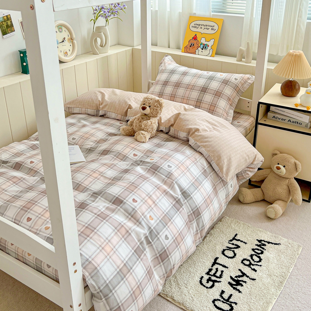 91家纺网 家纺一手货源 找家纺 春雨家居 2025新款学生季全棉三件套（预留缩水） 18.拿铁米