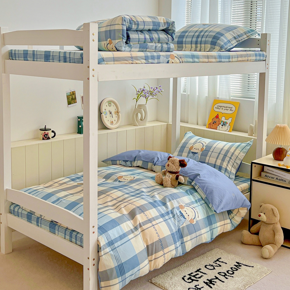 91家纺网 家纺一手货源 找家纺 春雨家居 2025新款学生季全棉三件套（预留缩水） 16.萌萌西高地