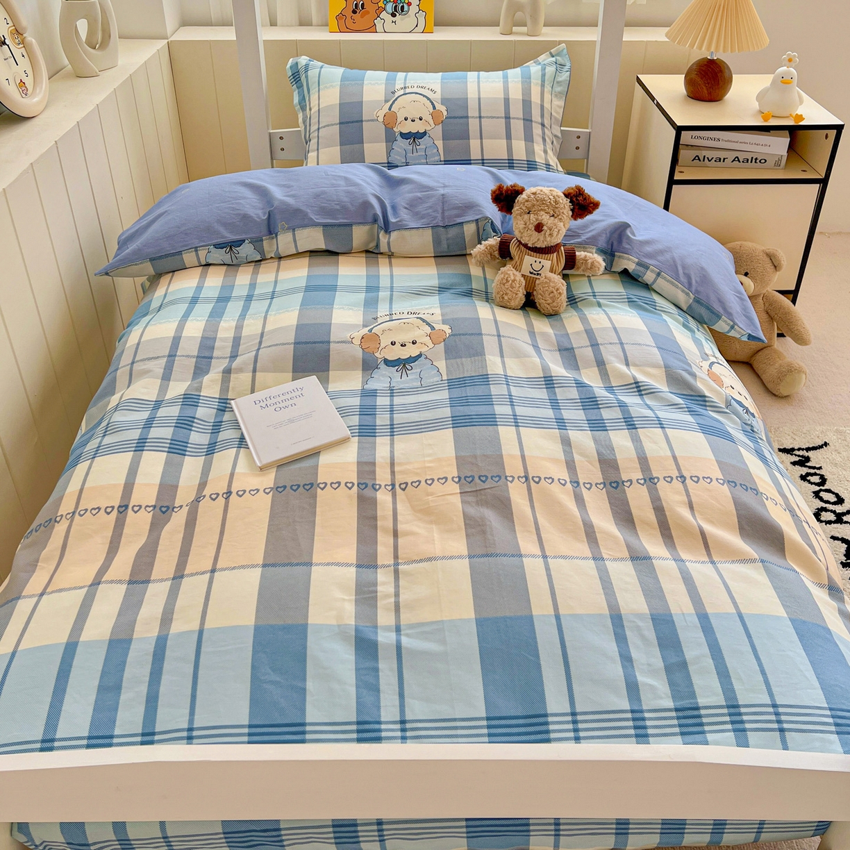 91家纺网 家纺一手货源 找家纺 春雨家居 2025新款学生季全棉三件套（预留缩水） 16.萌萌西高地