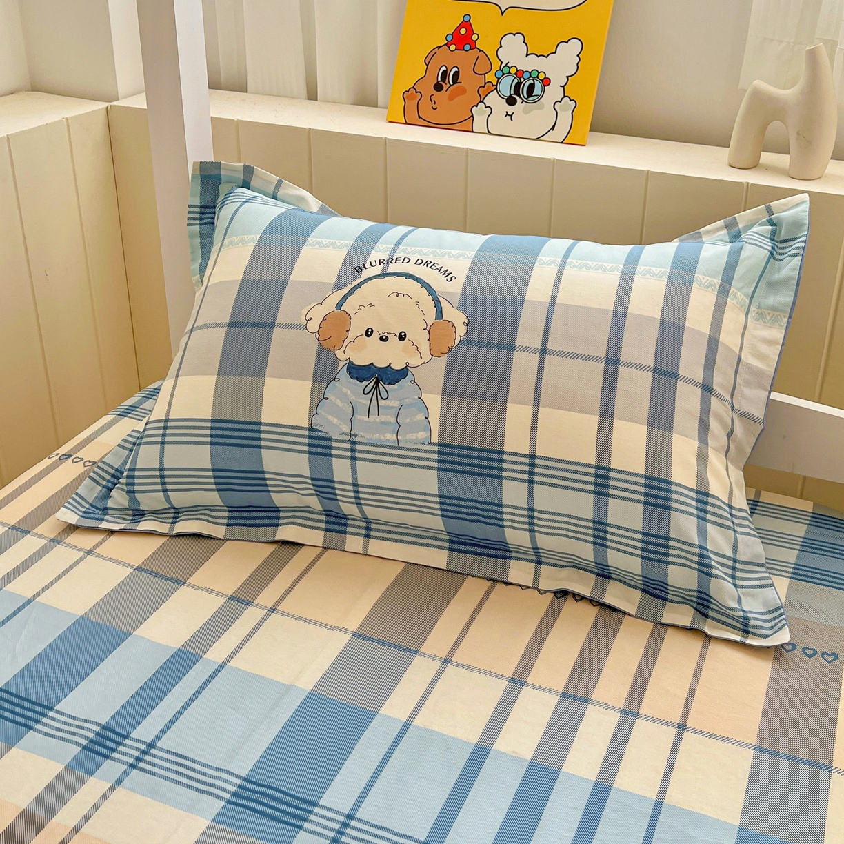 91家纺网 家纺一手货源 找家纺 春雨家居 2025新款学生季全棉三件套（预留缩水） 16.萌萌西高地