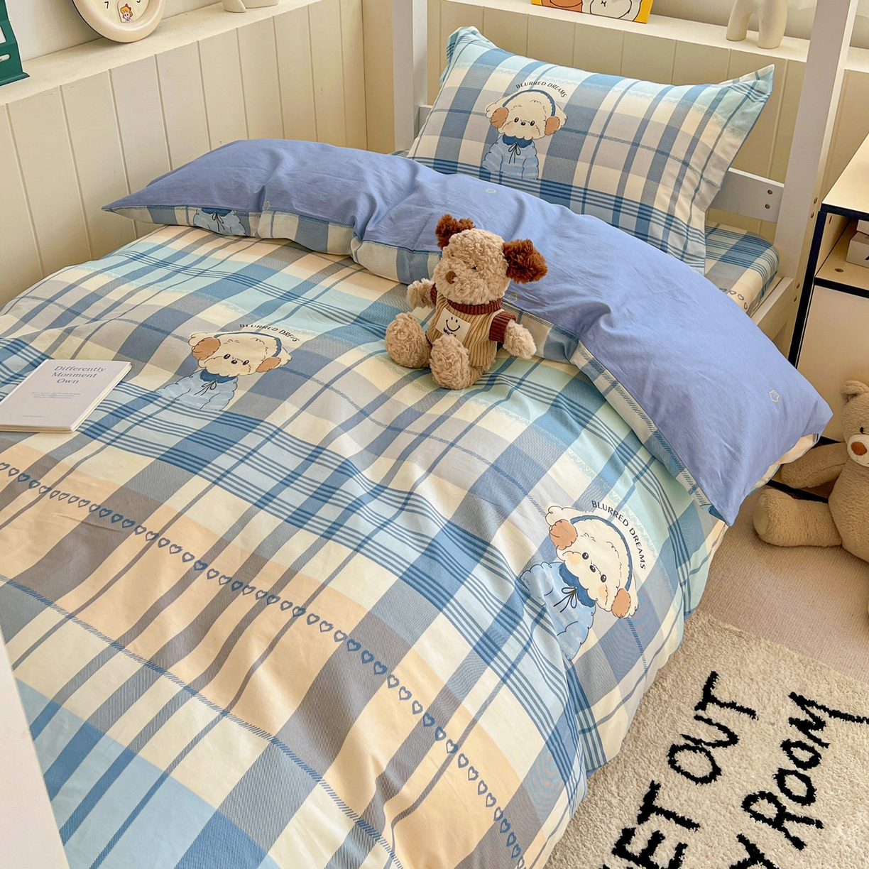 91家纺网 家纺一手货源 找家纺 春雨家居 2025新款学生季全棉三件套（预留缩水） 16.萌萌西高地