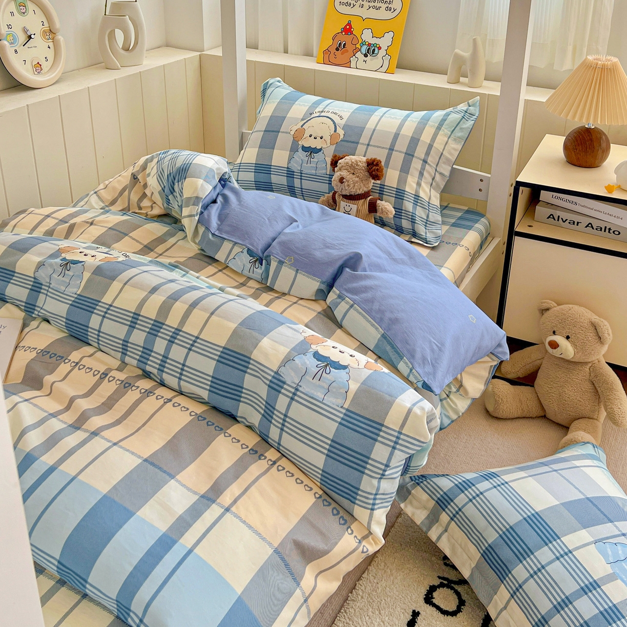 91家纺网 家纺一手货源 找家纺 春雨家居 2025新款学生季全棉三件套（预留缩水） 16.萌萌西高地