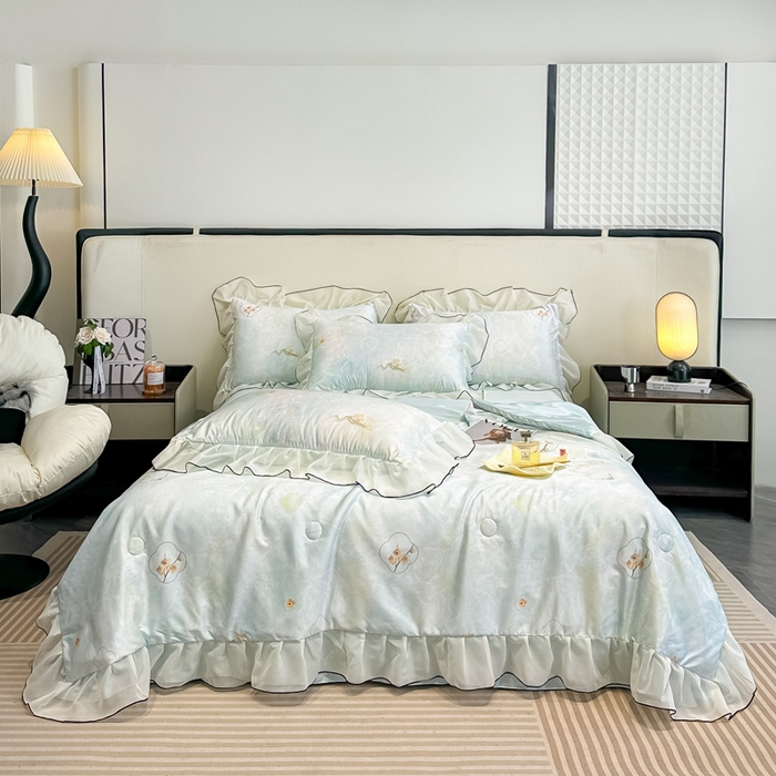 91家纺网 家纺一手货源 找家纺 （总）凤杰家纺 2025新款玉锦缎夏被四件套