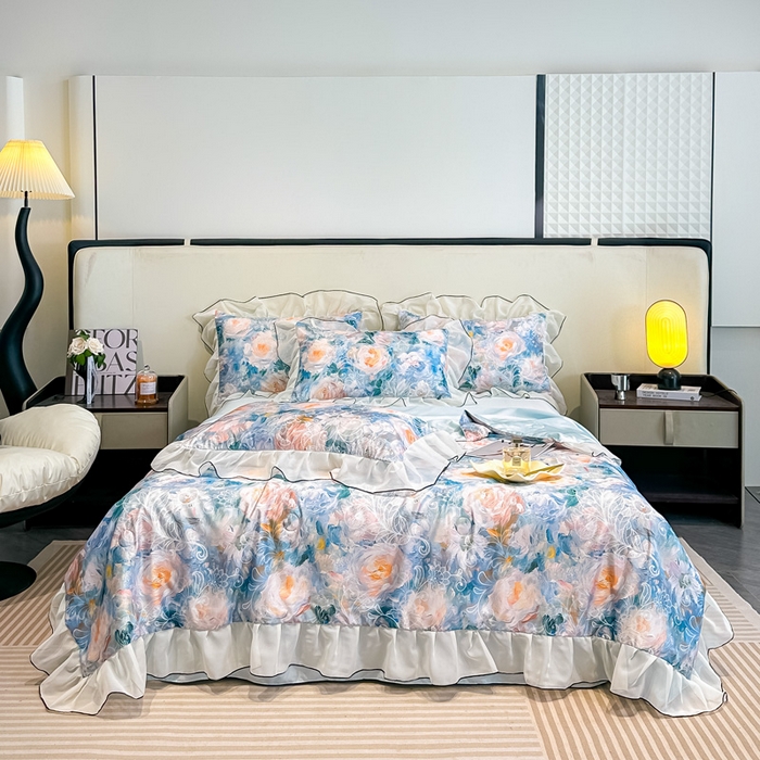 91家纺网 家纺一手货源 找家纺 （总）凤杰家纺 2025新款玉锦缎夏被四件套