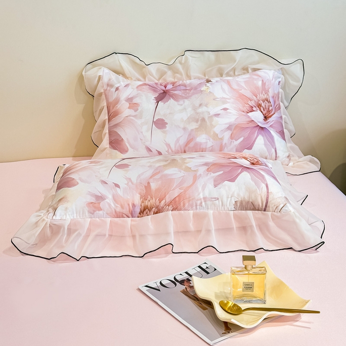 91家纺网 家纺一手货源 找家纺 凤杰家纺 2025新款玉锦缎夏被四件套 小乔春秋粉