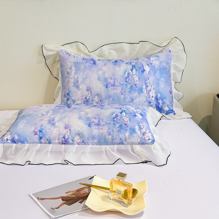 91家纺网 家纺一手货源 找家纺 凤杰家纺 2025新款玉锦缎夏被四件套 芳香蓝