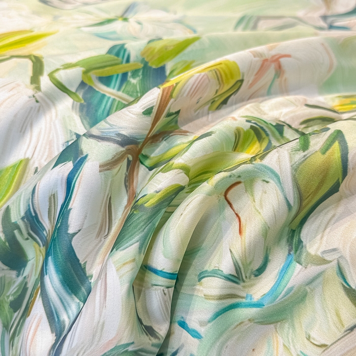 91家纺网 家纺一手货源 找家纺 凤杰家纺 2025新款玉锦缎夏被四件套 茉莉绿