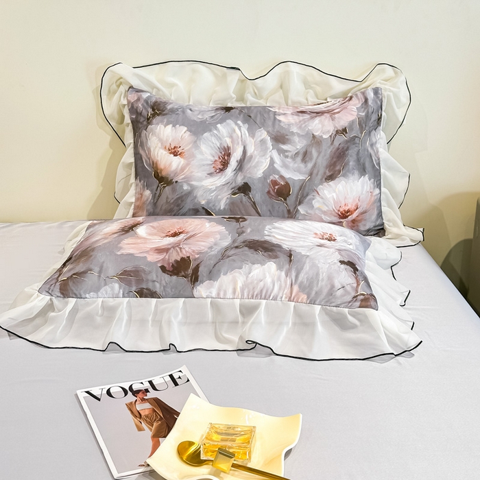 91家纺网 家纺一手货源 找家纺 凤杰家纺 2025新款玉锦缎夏被四件套 索莱亚灰