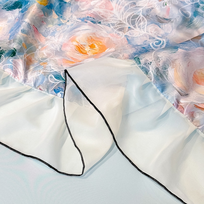 91家纺网 家纺一手货源 找家纺 凤杰家纺 2025新款玉锦缎夏被四件套 向阳花开蓝