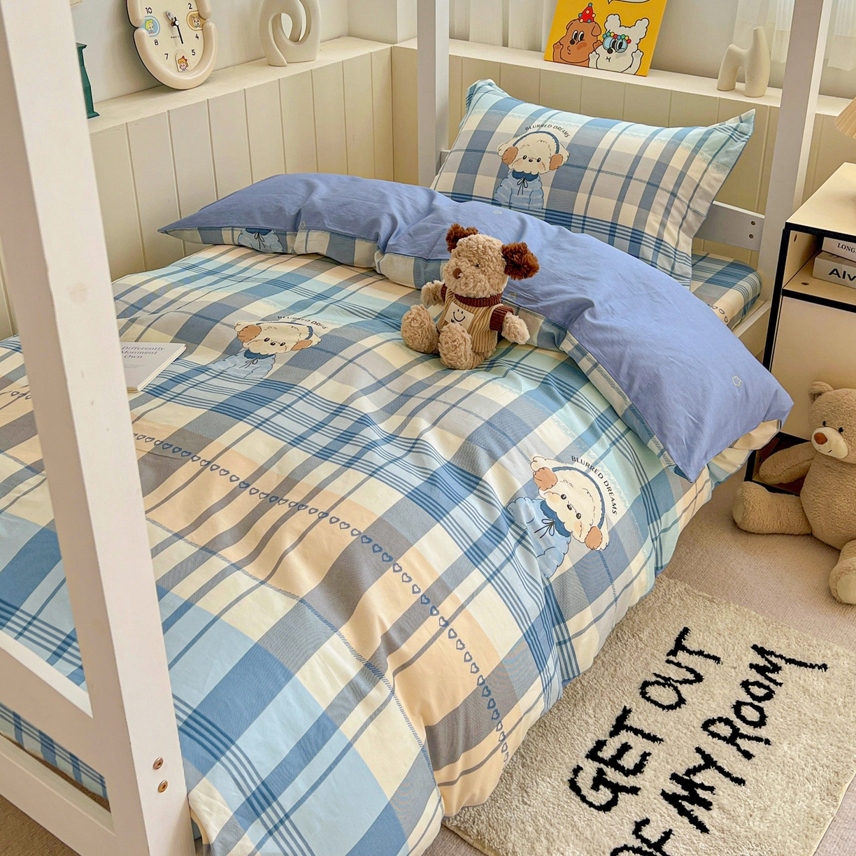 91家纺网 家纺一手货源 找家纺 春雨家居 2025新款学生季全棉三件套（预留缩水） 16.萌萌西高地