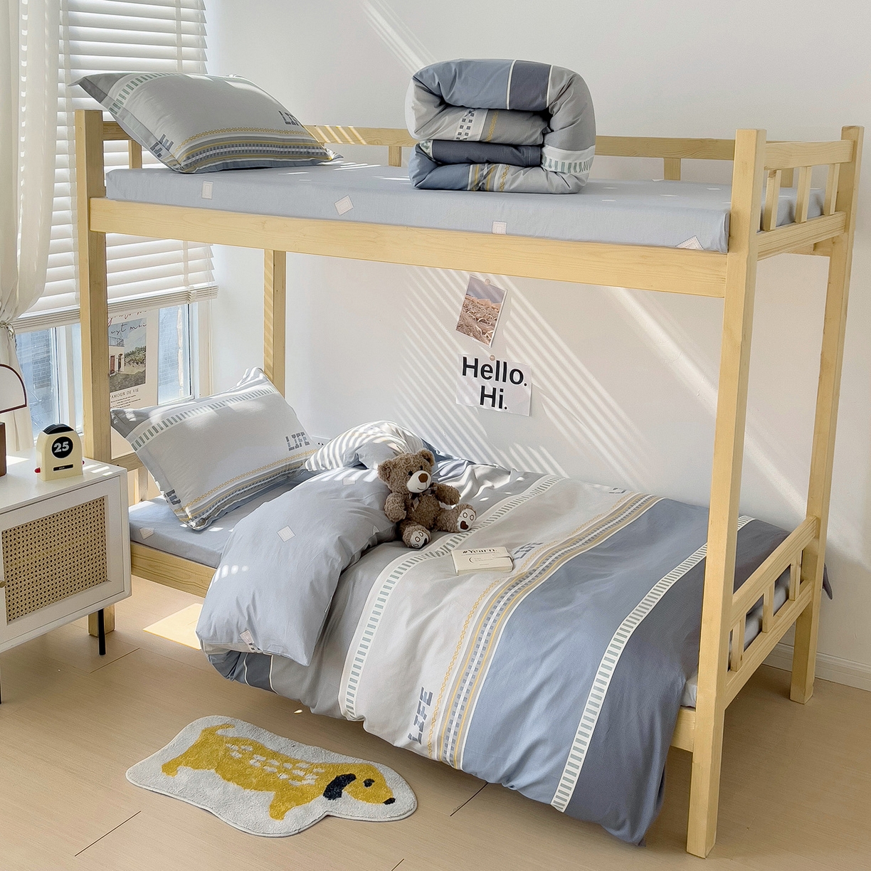 91家纺网 家纺一手货源 找家纺 依庭 2025新款全棉印花学生三件套宿舍三件套全棉三件套纯棉三件套 慕尼