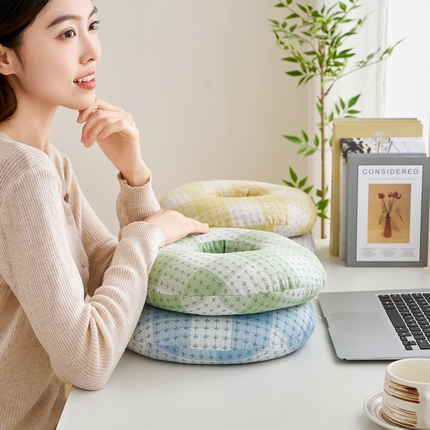 （总）乐可 2025新款渐变方格午休枕枕头枕芯