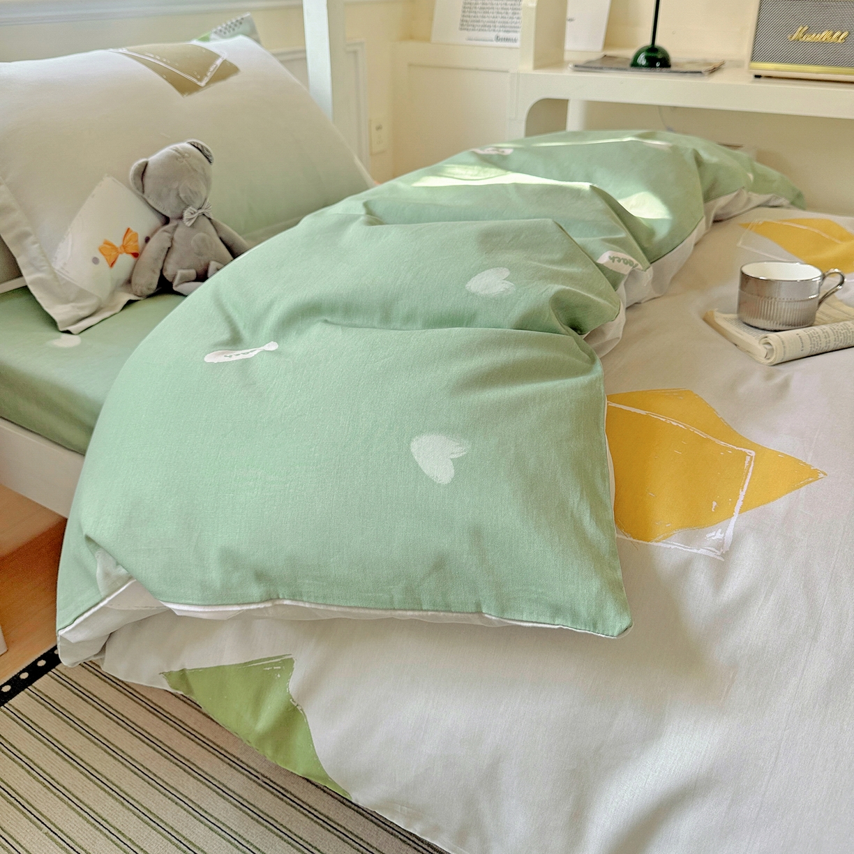 91家纺网 家纺一手货源 找家纺 依庭 2025新款全棉印花学生三件套宿舍三件套全棉三件套纯棉三件套 星烁