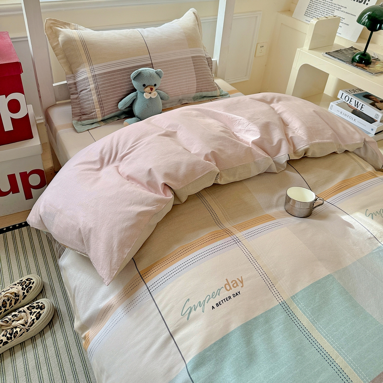 91家纺网 家纺一手货源 找家纺 依庭 2025新款全棉印花学生三件套宿舍三件套全棉三件套纯棉三件套 阳光沙漠