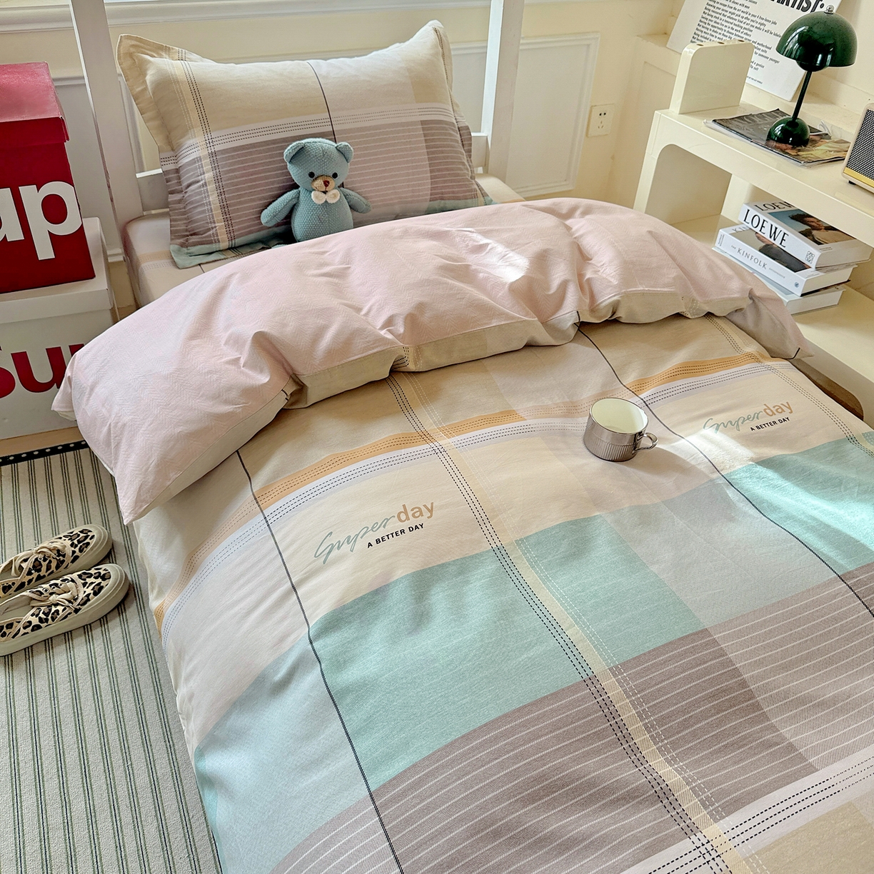 91家纺网 家纺一手货源 找家纺 依庭 2025新款全棉印花学生三件套宿舍三件套全棉三件套纯棉三件套 阳光沙漠