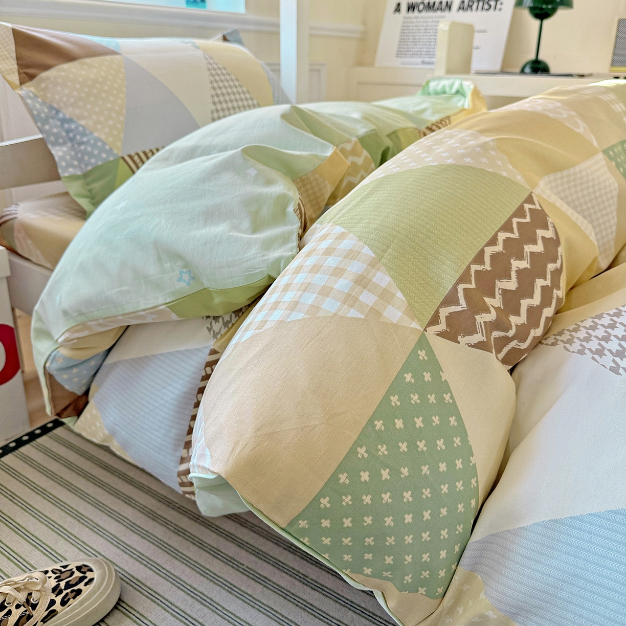 91家纺网 家纺一手货源 找家纺 依庭 2025新款全棉印花学生三件套宿舍三件套全棉三件套纯棉三件套 云峰