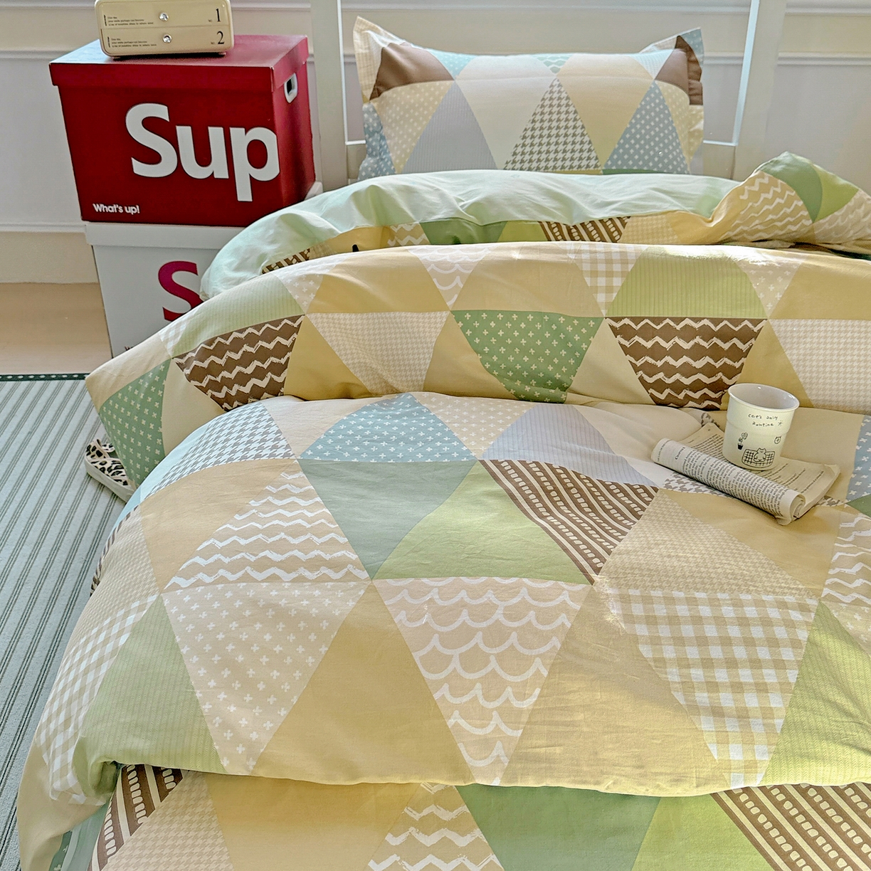 91家纺网 家纺一手货源 找家纺 依庭 2025新款全棉印花学生三件套宿舍三件套全棉三件套纯棉三件套 云峰